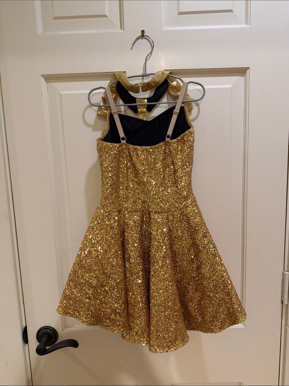 Gold Sequin Girls' Costume Dress with Black Accent - Picture 2 of 4
